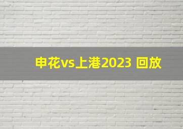 申花vs上港2023 回放